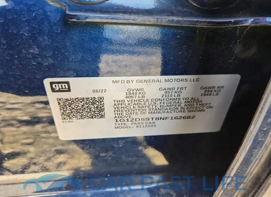 1G1ZD5ST8NF162682# 12