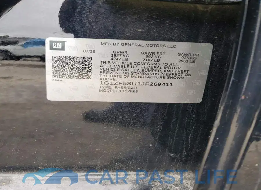 1G1ZF5SU1JF269411# 12