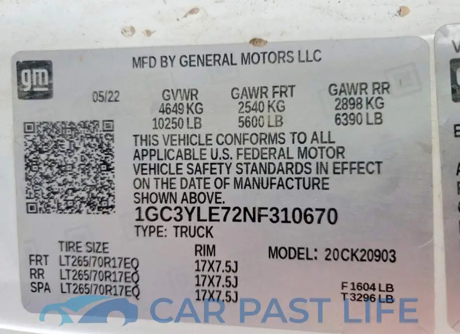 1GC3YLE72NF310670# 12