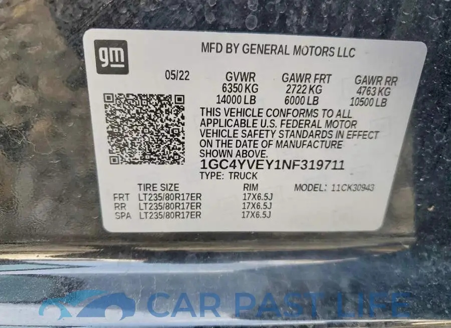 1GC4YVEY1NF319711# 12