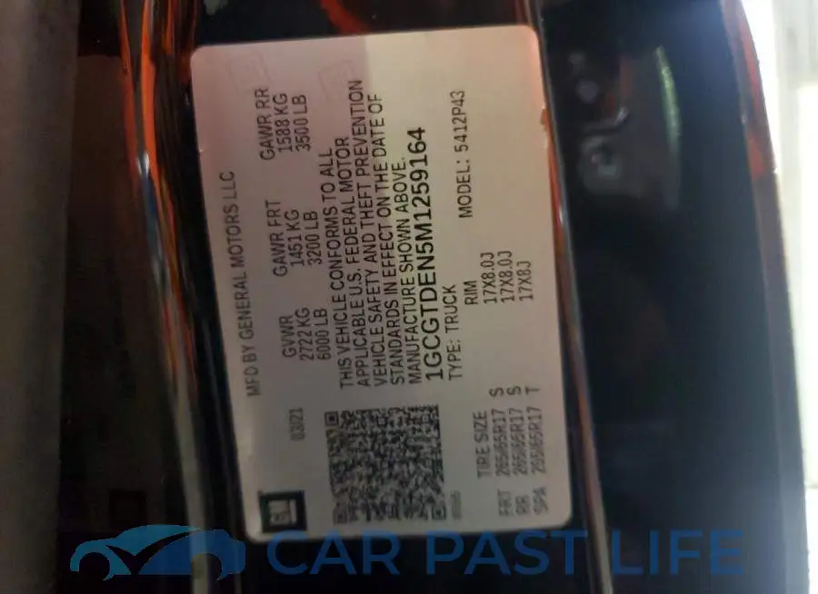 1GCGTDEN5M1259164# 12
