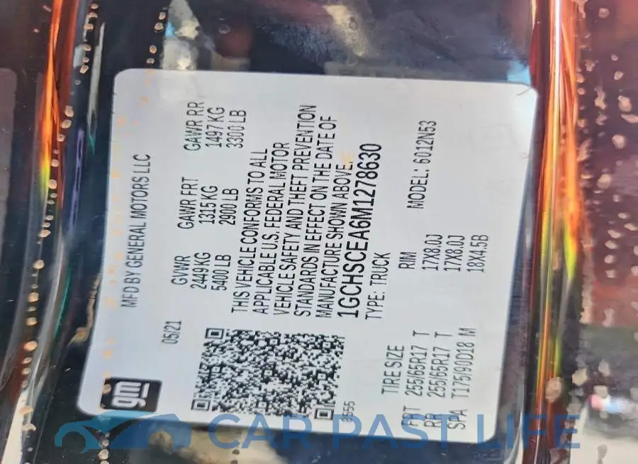 1GCHSCEA6M1278630# 12
