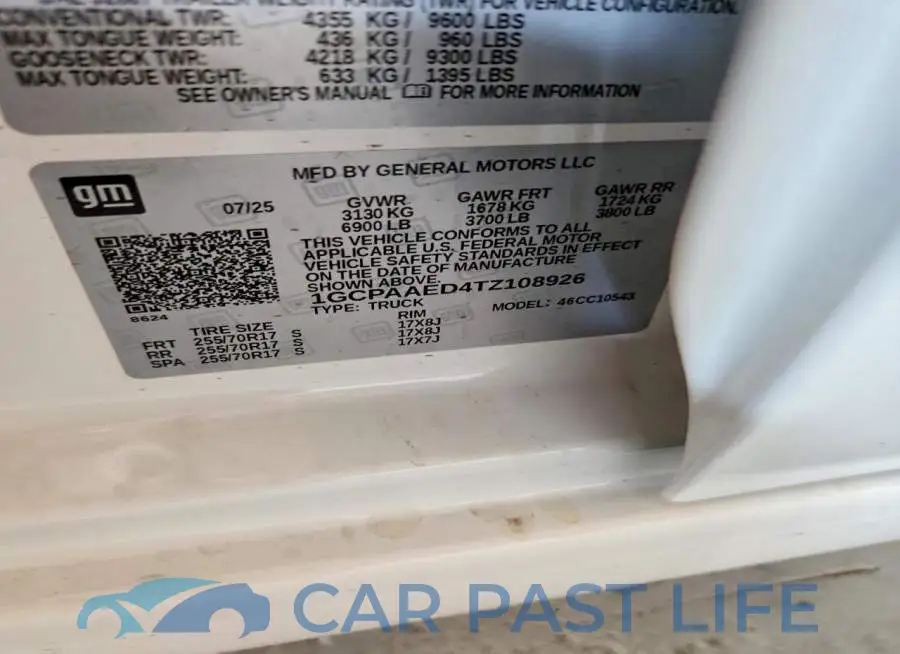 1GCPAAED4TZ108926# 12