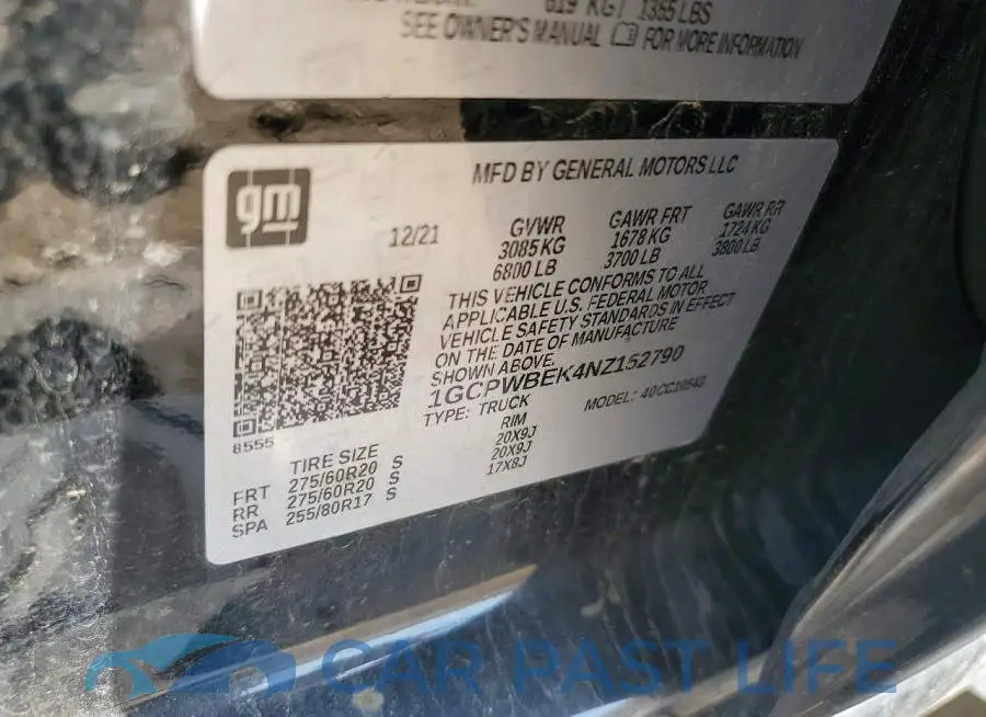 1GCPWBEK4NZ152790# 12