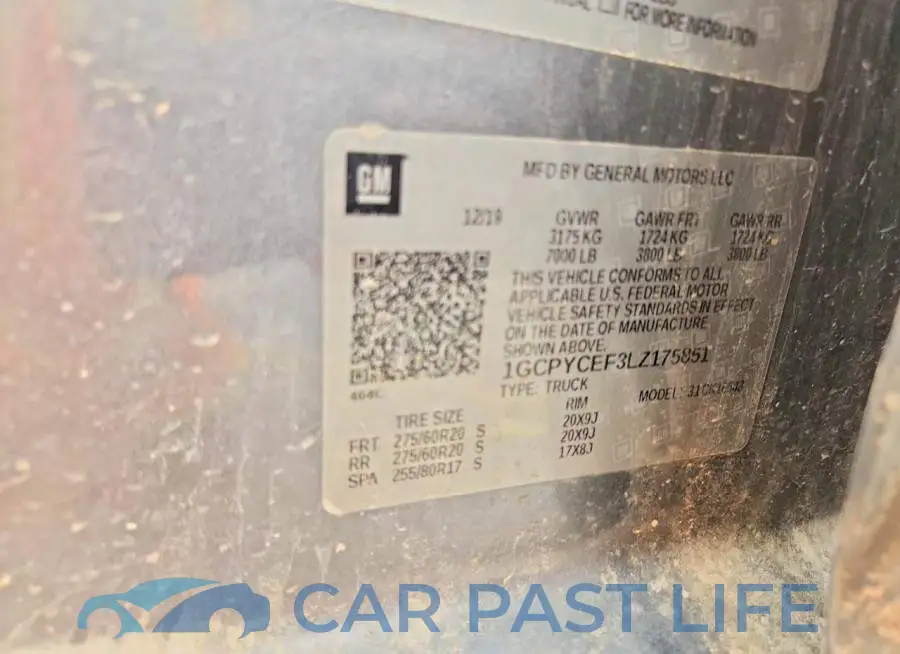 1GCPYCEF3LZ175851# 12