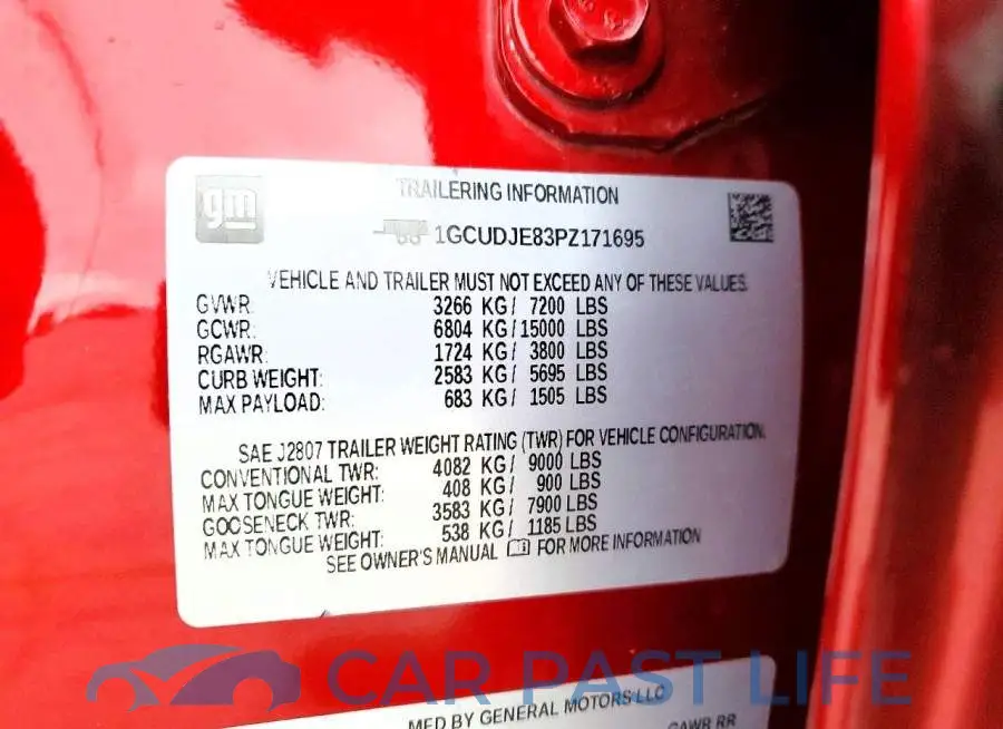 1GCUDJE83PZ171695# 13