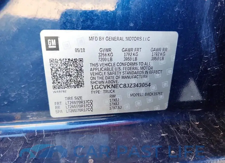 1GCVKNEC8JZ343054# 12