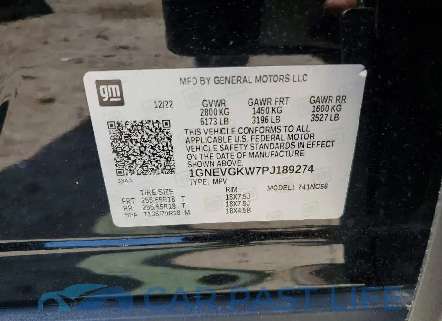 1GNEVGKW7PJ189274# 14