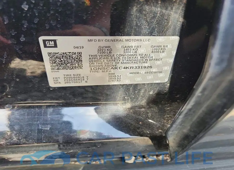 1GNSCAKC4KR331926# 13