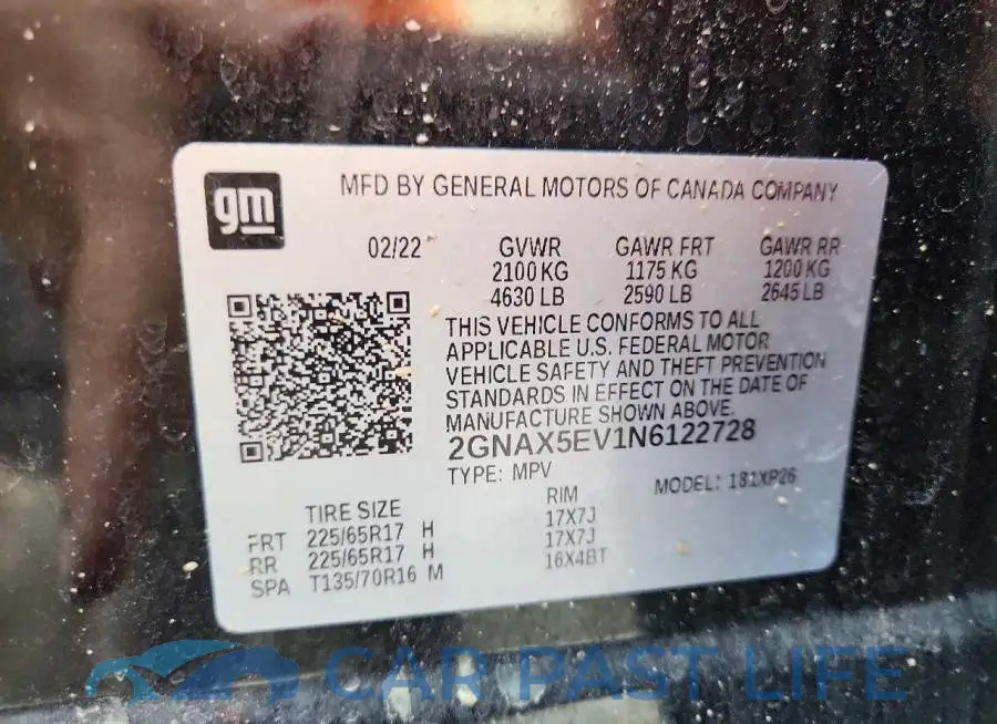 2GNAX5EV1N6122728# 13