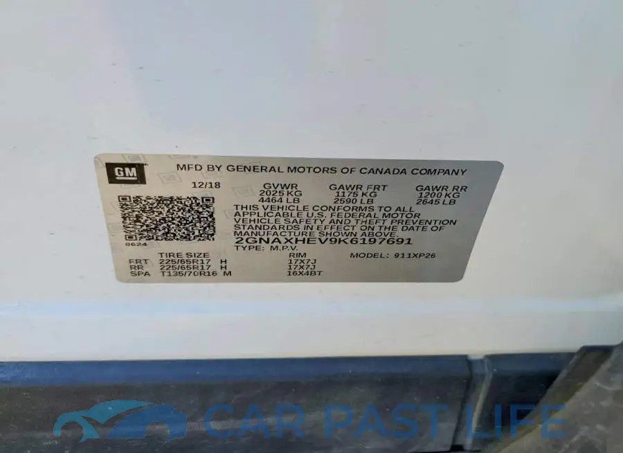 2GNAXHEV9K6197691# 12