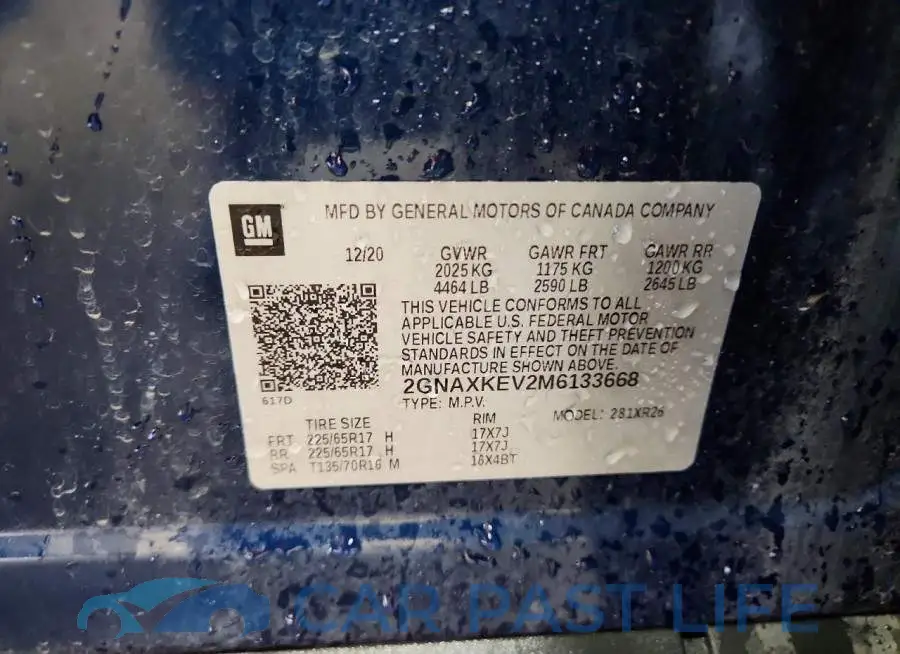 2GNAXKEV2M6133668# 13
