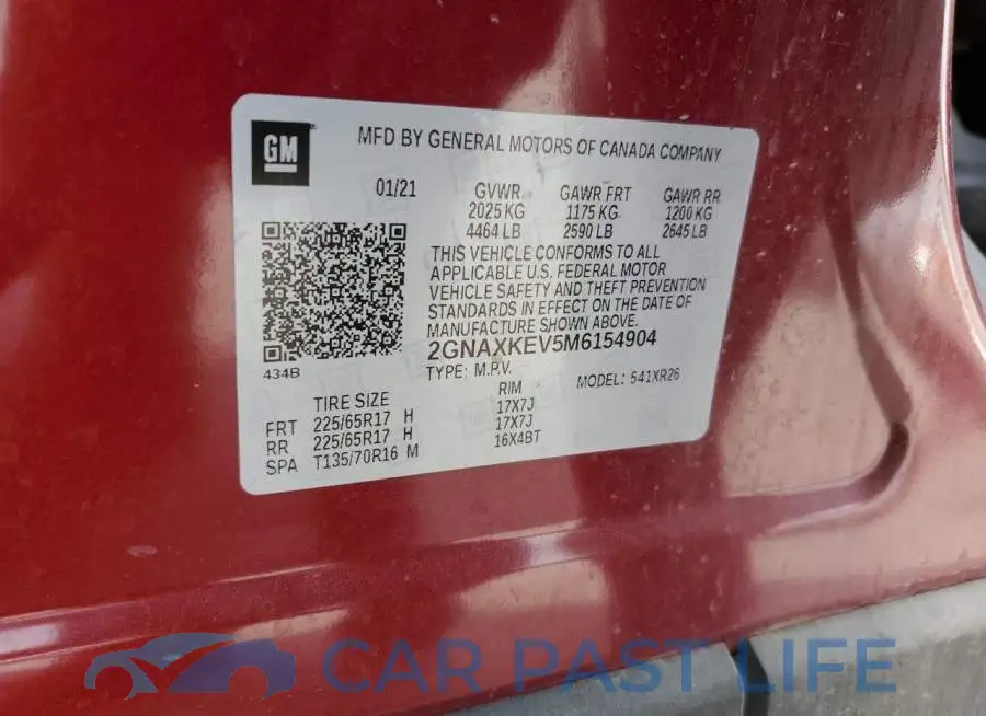 2GNAXKEV5M6154904# 13