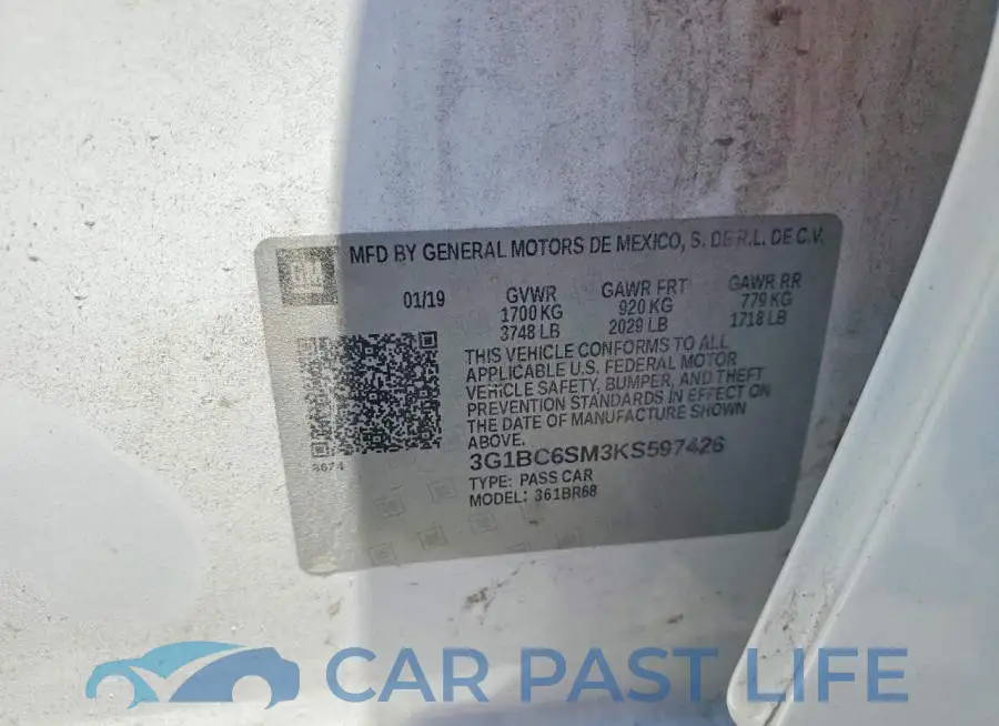 3G1BC6SM3KS597426# 12