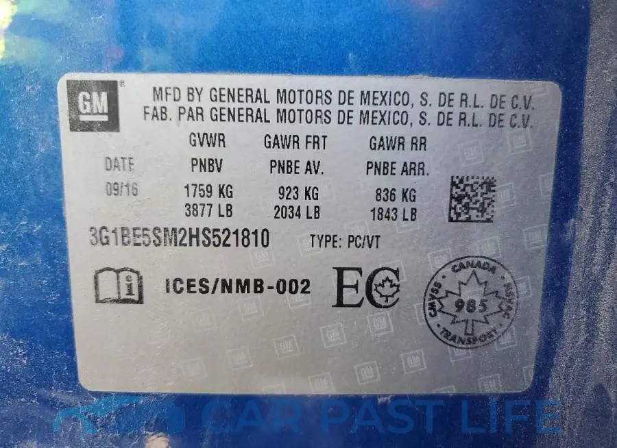 3G1BE5SM2HS521810# 13