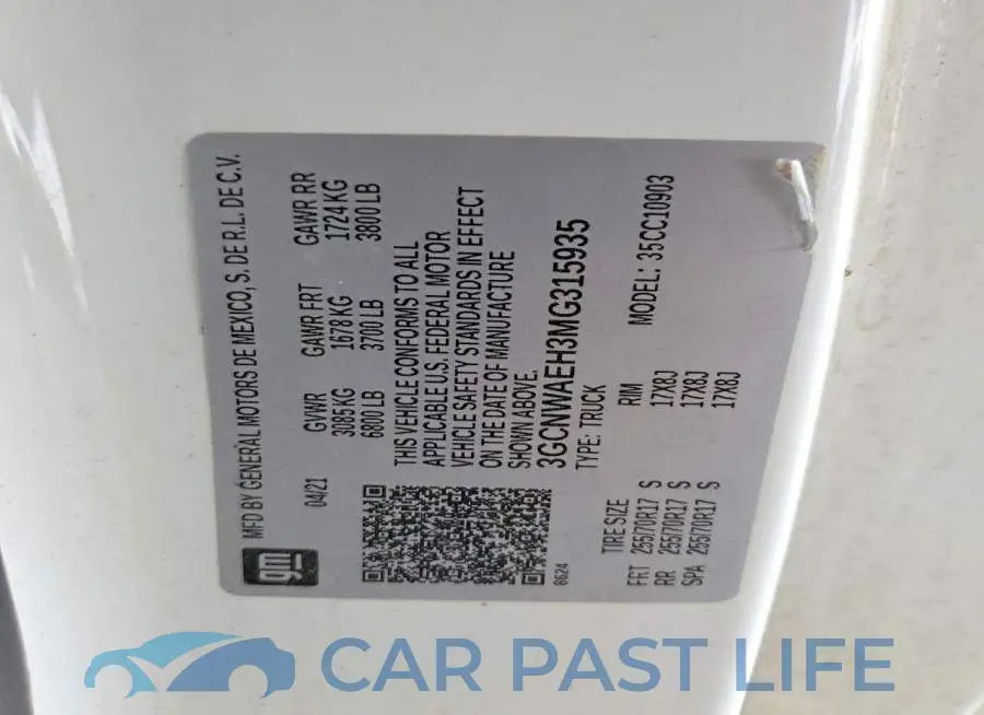 3GCNWAEH3MG315935# 12