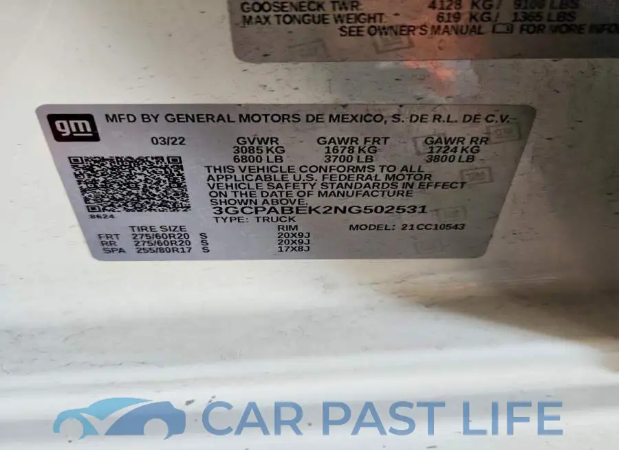 3GCPABEK2NG502531# 12