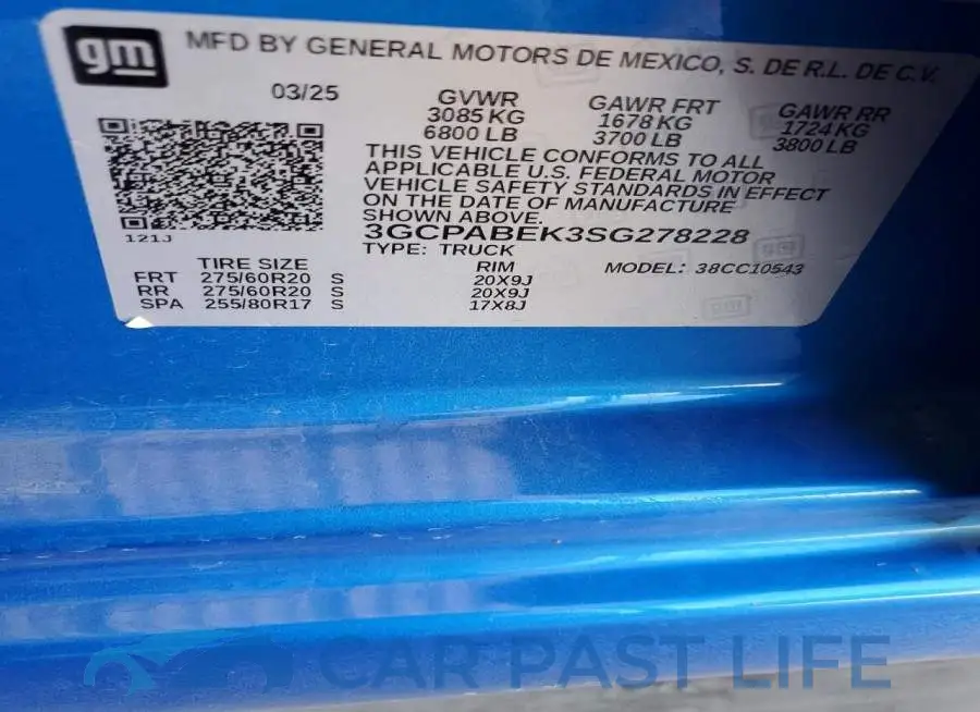 3GCPABEK3SG278228# 12