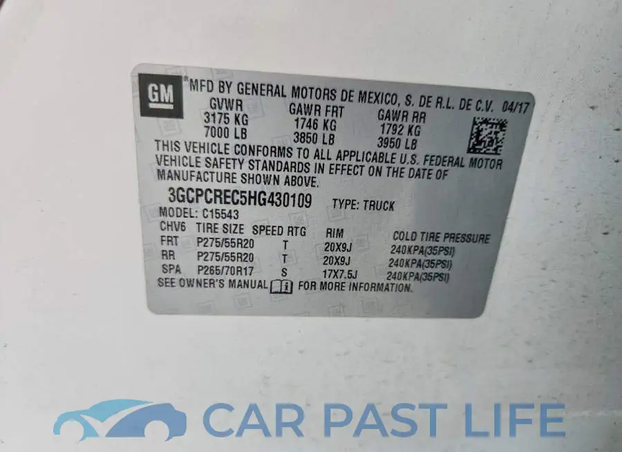 3GCPCREC5HG430109# 12