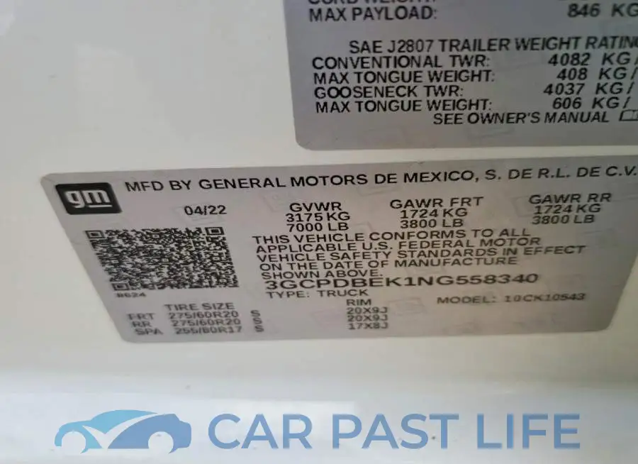 3GCPDBEK1NG558340# 12