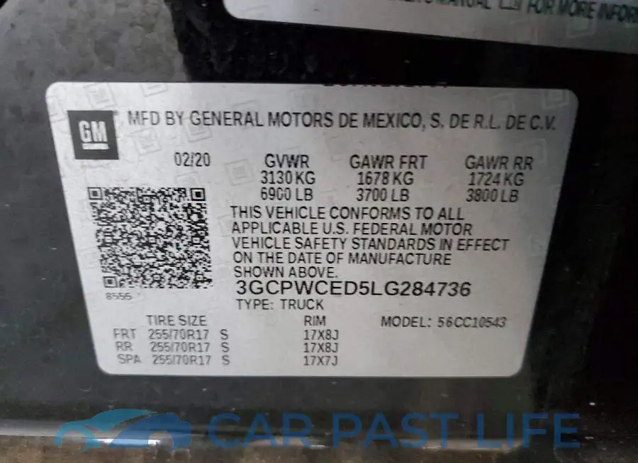3GCPWCED5LG284736# 12