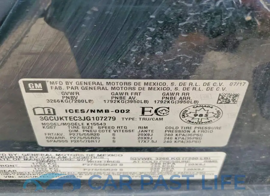 3GCUKTEC3JG107279# 12