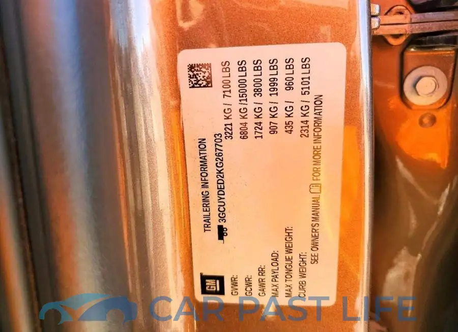 3GCUYDED2KG267703# 12