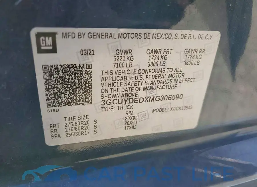 3GCUYDEDXMG306590# 12