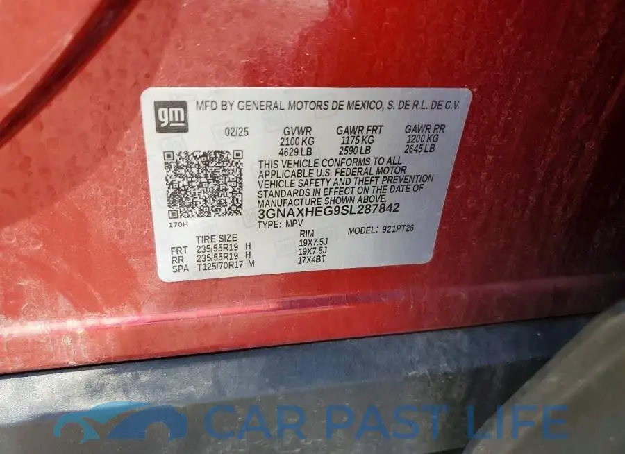 3GNAXHEG9SL287842# 13