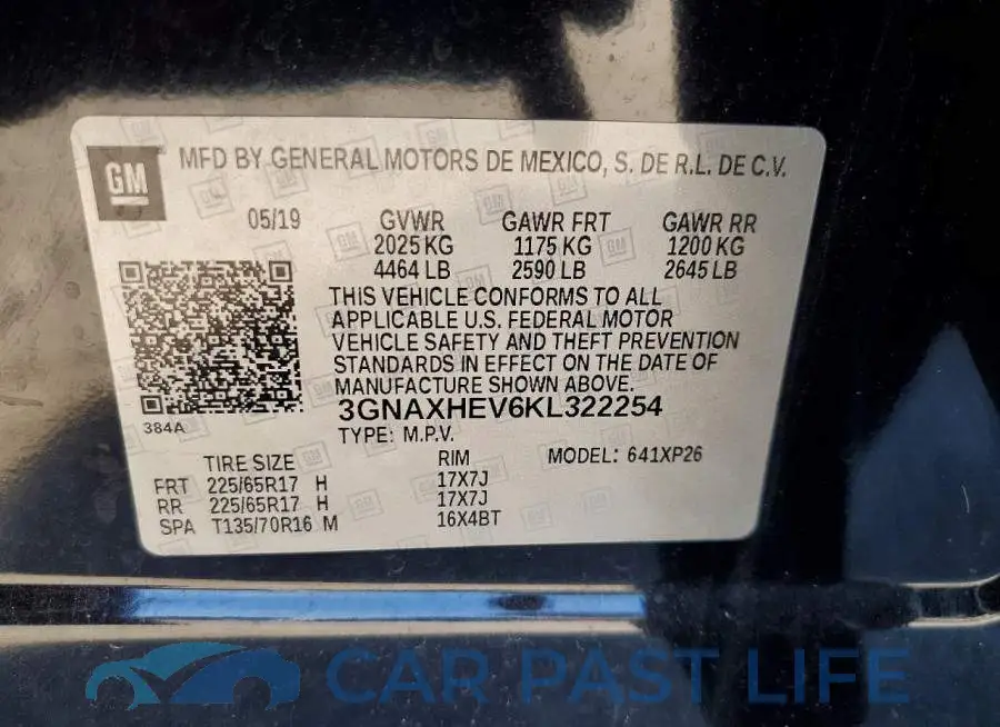 3GNAXHEV6KL322254# 14