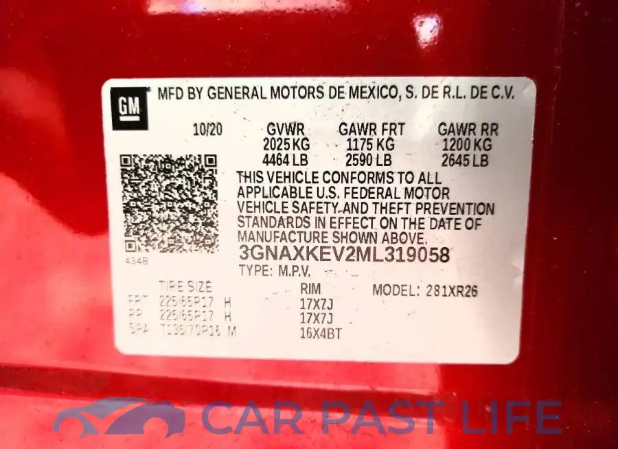 3GNAXKEV2ML319058# 13