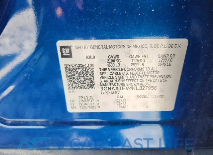3GNAXTEV4KL327956# 12