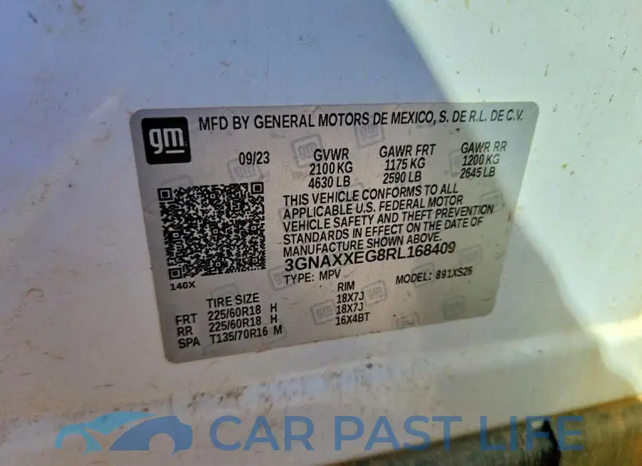3GNAXXEG8RL168409# 13