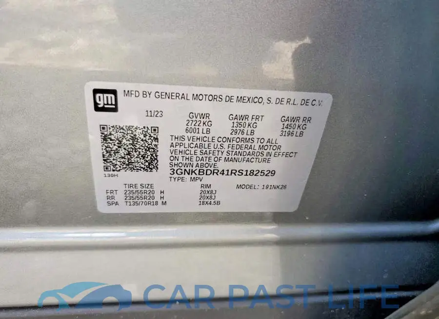 3GNKBDR41RS182529# 12