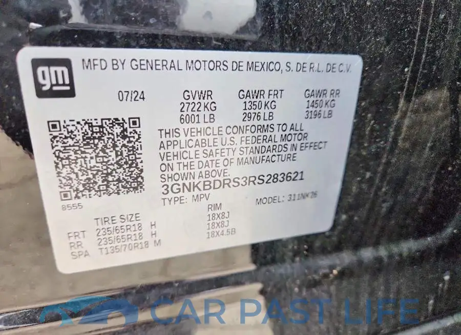 3GNKBDRS3RS283621# 13
