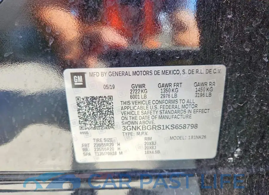 3GNKBGRS1KS658798# 12
