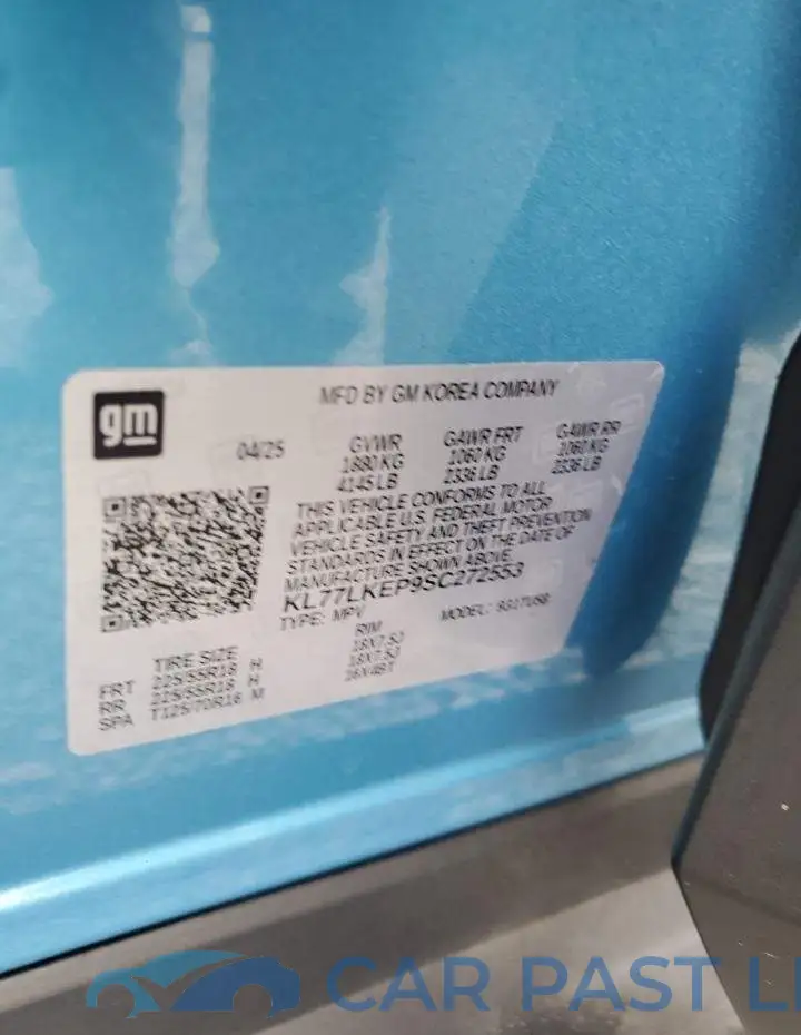 KL77LKEP9SC272553# 13