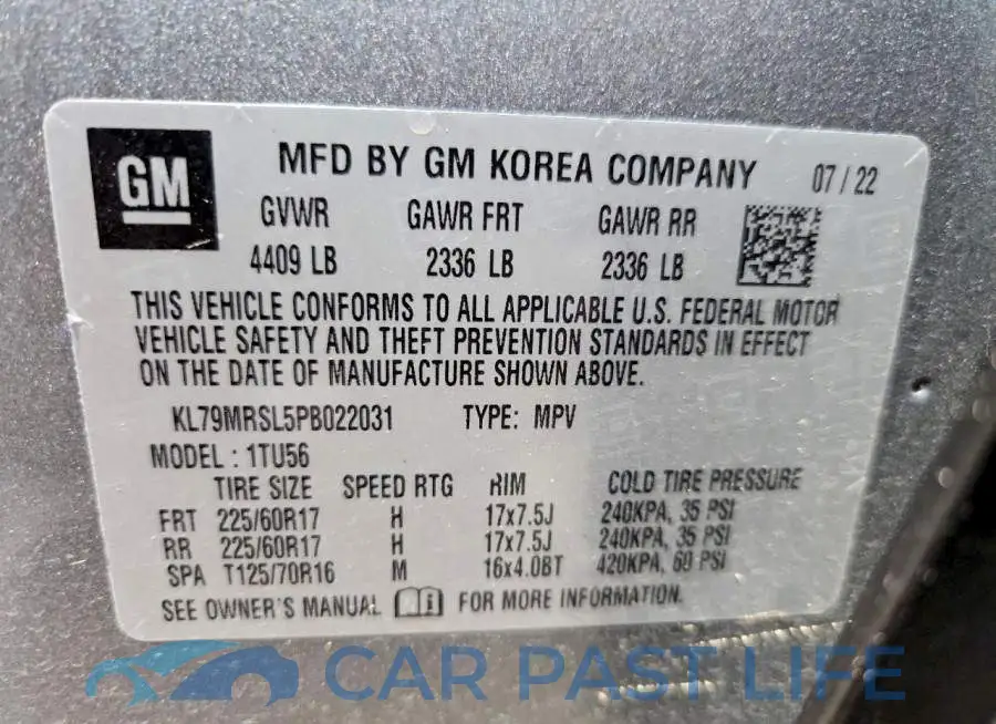 KL79MRSL5PB022031# 12