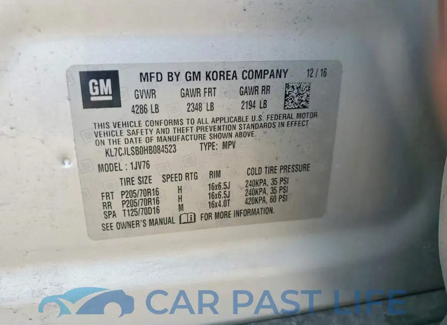 KL7CJLSB0HB084523# 13
