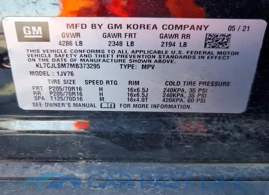KL7CJLSM7MB373295# 13