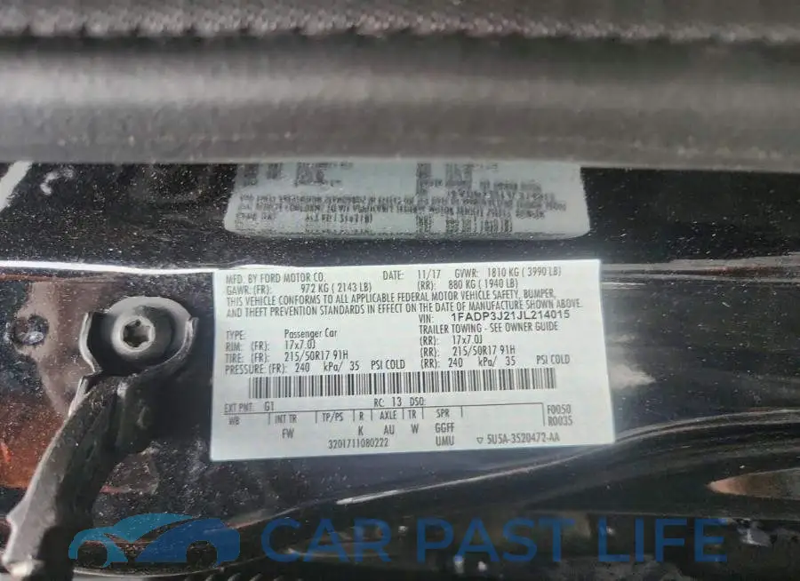 1FADP3J21JL214015# 12