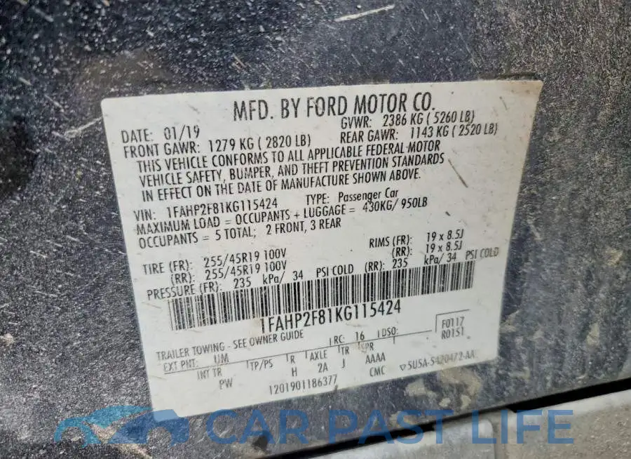 1FAHP2F81KG115424# 12