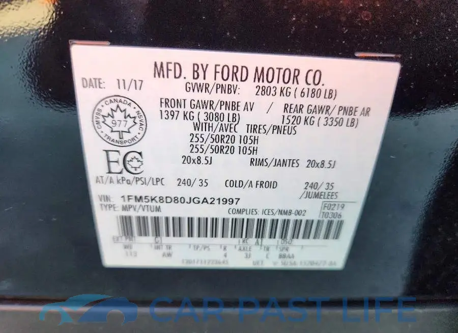 1FM5K8D80JGA21997# 13