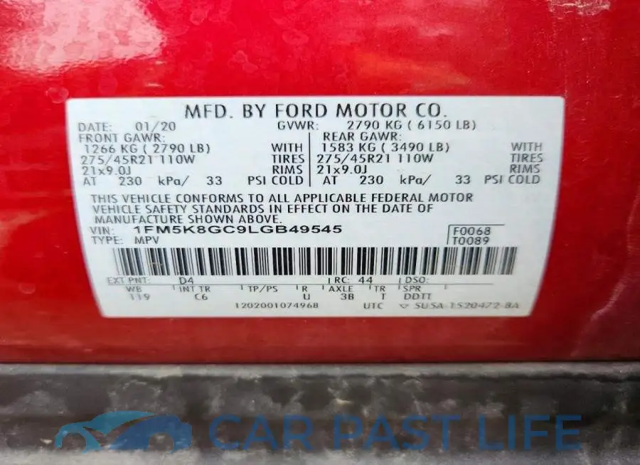 1FM5K8GC9LGB49545# 13