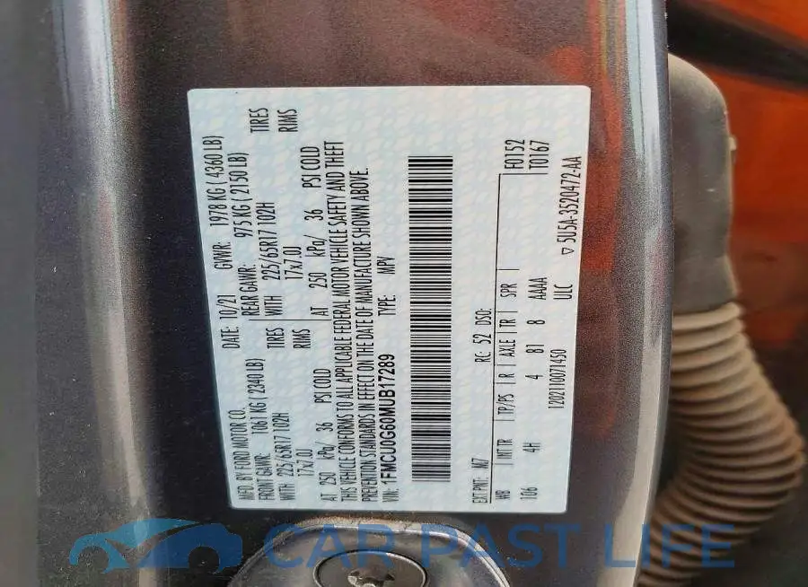 1FMCU0G60MUB17289# 13