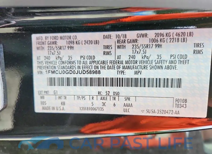 1FMCU0GD0JUD58988# 13
