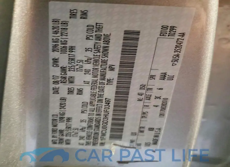 1FMCU0GD3HUF03497# 13