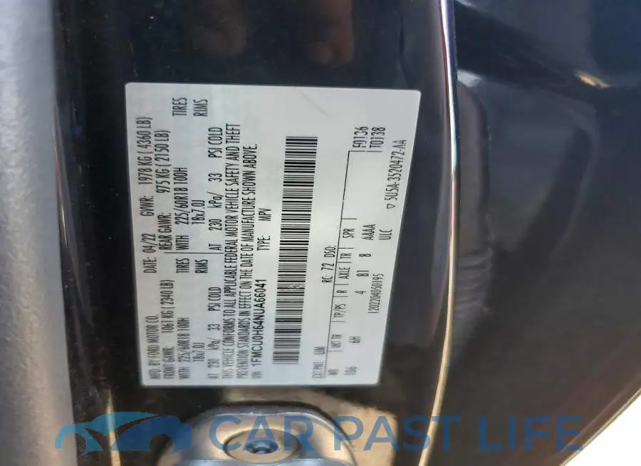 1FMCU0H64NUA66041# 12