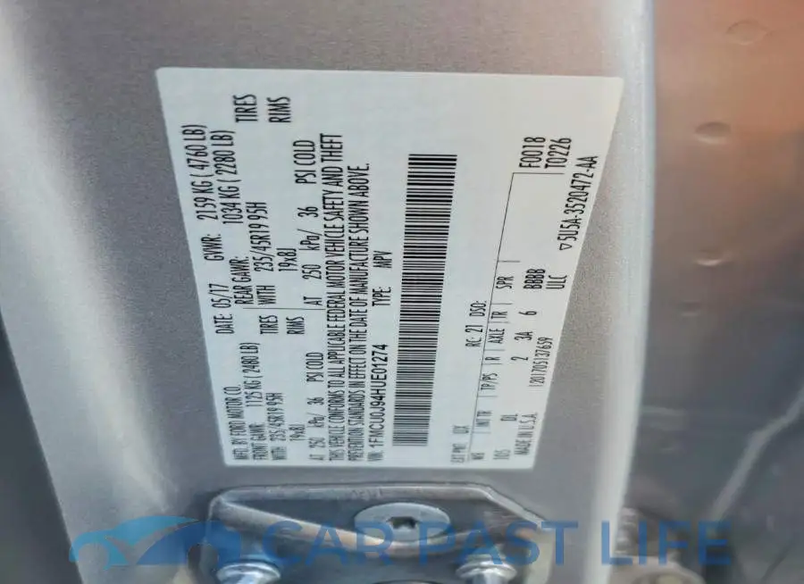 1FMCU0J94HUE01274# 13