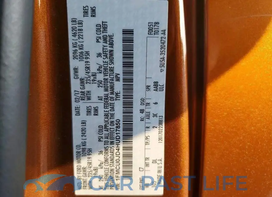 1FMCU0JD4HUD17850# 14
